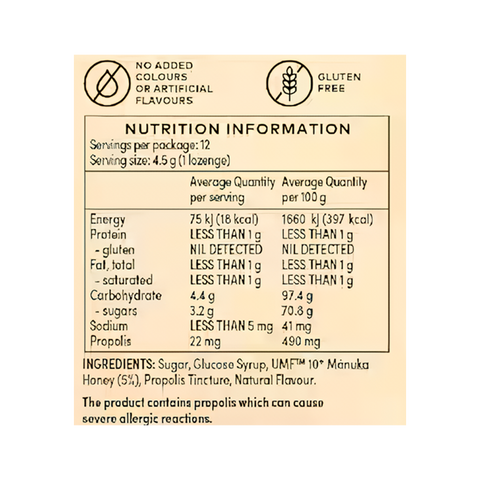 Comvita Manuka Honey Lozenges Lemon