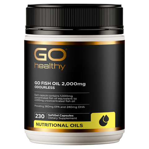 GO Healthy Go Fish Oil 2000mg Compact 230 Soft Gels