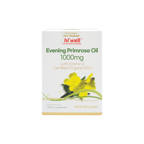 Hi Well Organic Evening Primrose Oil 1000mg (EPO) 200 Softgels