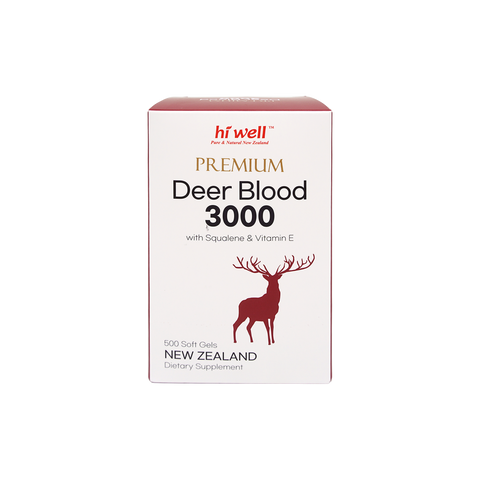 Hi Well Premium Deer Blood 3000 + Squalene and Vitamin E 500 Softgels