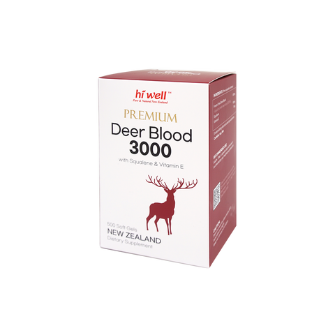 Hi Well Premium Deer Blood 3000 + Squalene and Vitamin E 500 Softgels