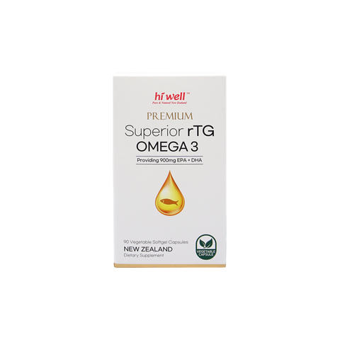 Hi Well Premium Superior rTG Omega 3 90 Vegetable Softgel Capsules