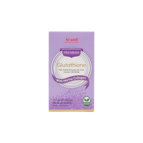 Hi Well Premium Glutathione with Marine Collagen 90Vegetable Capsules