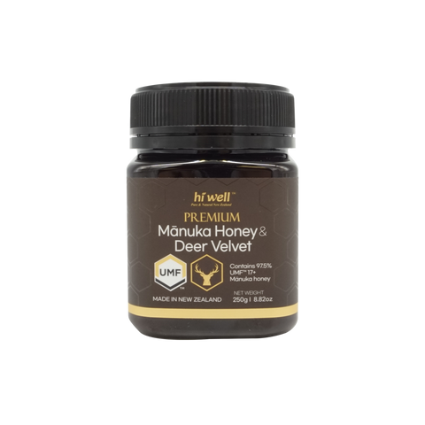 Hi Well Premium Manuka Honey UMF 17+ with deer velvet 250g