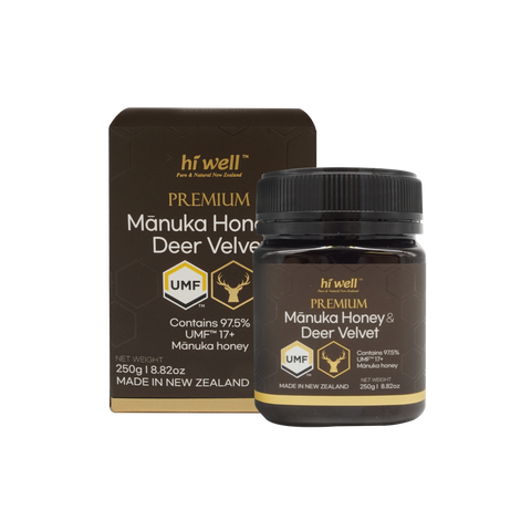 Hi Well Premium Manuka Honey UMF 17+ with deer velvet 250g