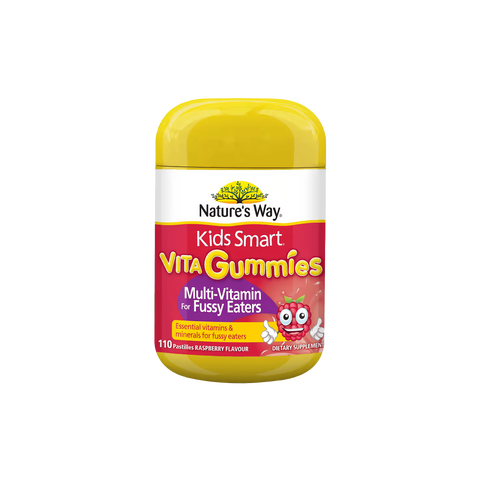 Nature's way Kids Multi-Vitamin for Fussy Eaters 110 Gummies Raspberry Flavour