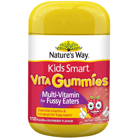 Nature's way Kids Multi-Vitamin for Fussy Eaters 110 Gummies Raspberry Flavour