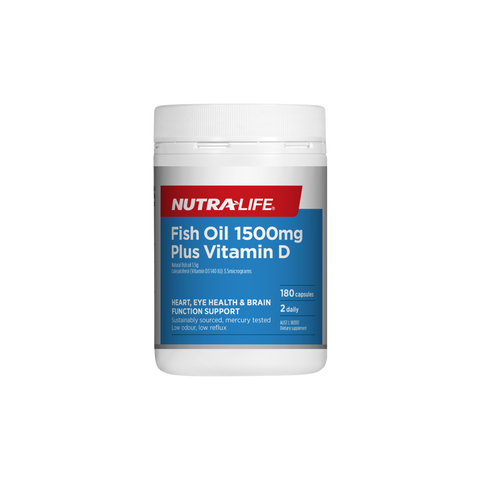 Nutralife Fish Oil 1500mg Plus Vitamin D 180 Capsules