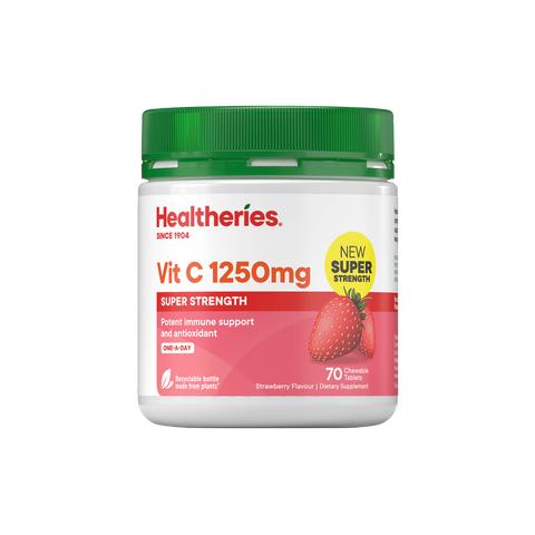 Healtheries Vitamin C 1250mg Strawberry Flavour 70 Chewable Tablets