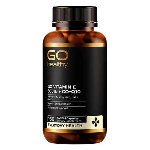 GO Healthy Go Vitamin E 500IU + Co-Q10 130 Soft Gels