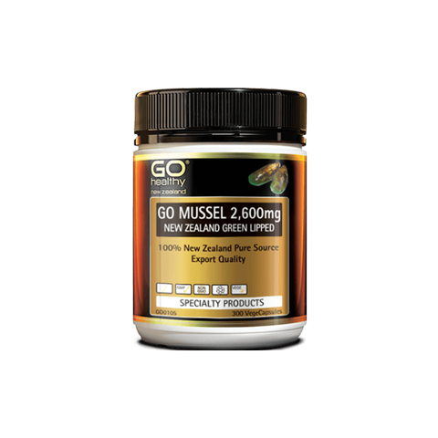 GO Healthy Go Mussel 2600mg NZ Green Lipped 300 Capsules