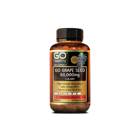 GO Healthy Go Grape Seed 60000mg 120 Vege Capsules