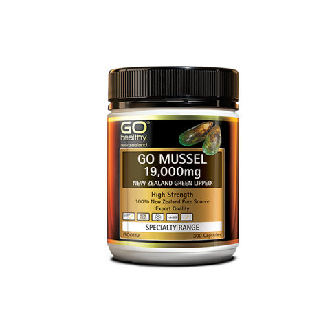 GO Healthy Go Mussel 19000 NZ Green Lipped 300 Capsules