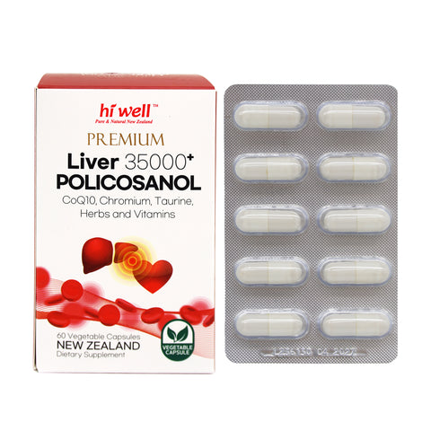 Hi Well Premium Liver 35000+ Policosanol 33.4mg 60 Vege Capsules