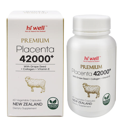Hi Well Premium Placenta 42000+ 60 Vege Capsules