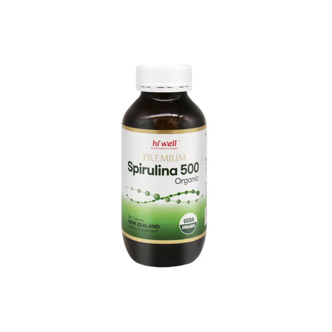 Hi Well Premium Spirulina 500 Organic 500 Tablets