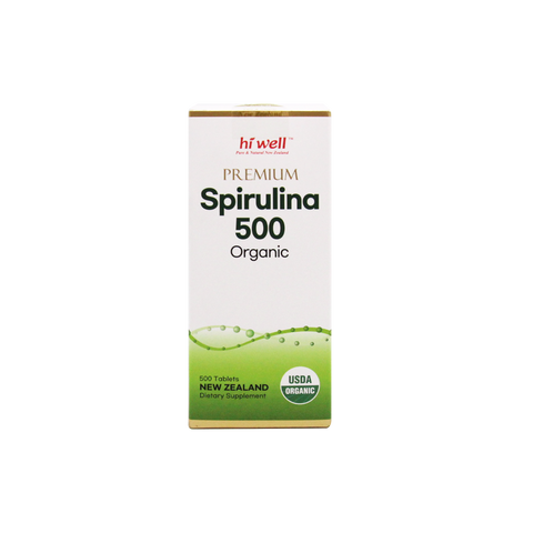 Hi Well Premium Spirulina 500 Organic 500 Tablets