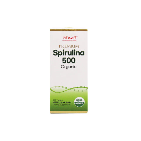 Hi Well Premium Spirulina 500 Organic 500 Tablets