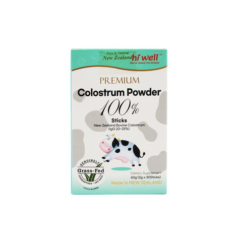 Hi Well Premium Colostrum Powder 100% Sticks 30 Sachets New Zealand Bovine Colostrum