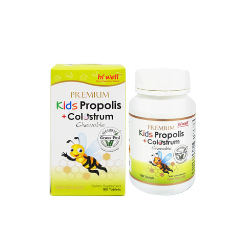 Hi Well Premium Kids Propolis + New Zealand Colostrum Chewable Tablets