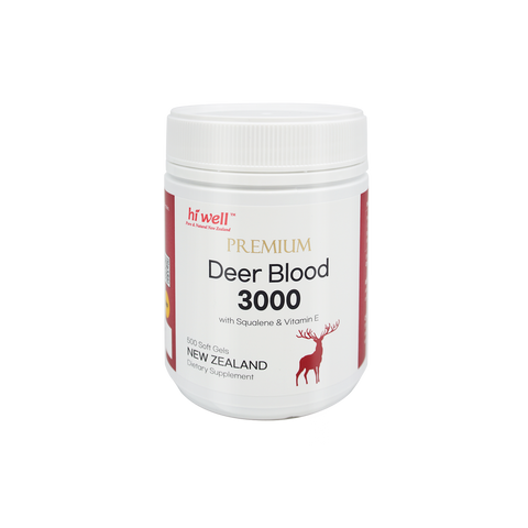 Hi Well Premium Deer Blood 3000 + Squalene and Vitamin E 500 Softgels
