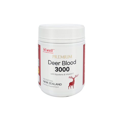 Hi Well Premium Deer Blood 3000 + Squalene and Vitamin E 500 Softgels