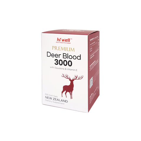 Hi Well Premium Deer Blood 3000 + Squalene and Vitamin E 500 Softgels