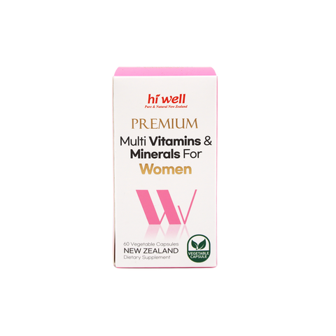 Hi Well Premium MultiVitamins&Minerals for Women 60 Vege Capsules(Exp.02/2026)