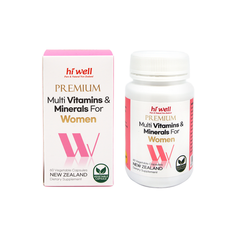 Hi Well Premium MultiVitamins&Minerals for Women 60 Vege Capsules(Exp.02/2026)