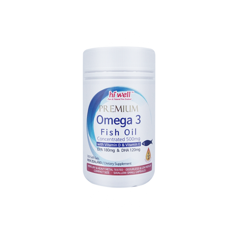 Hi Well Premium Omega 3 Fish Oil Concentrated 500mg 300 Softgels