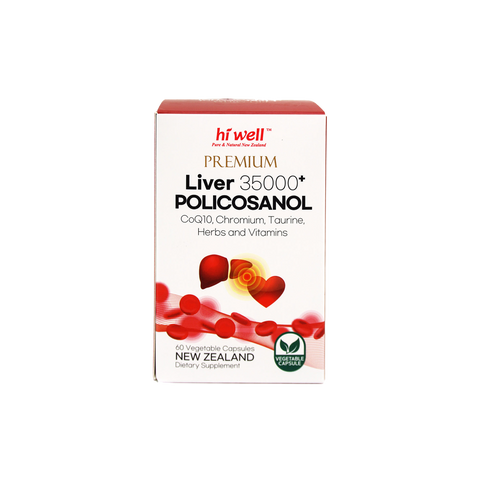 Hi Well Premium Liver 35000+ Policosanol 33.4mg 60 Vege Capsules