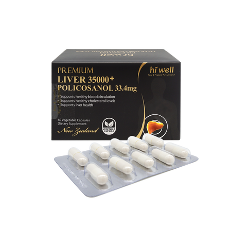 Hi Well Premium Liver 35000+ Policosanol 33.4mg 60 Vege Capsules