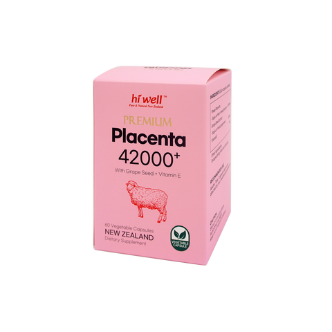 Hi Well Premium Placenta 42000+ 60 Vege Capsules