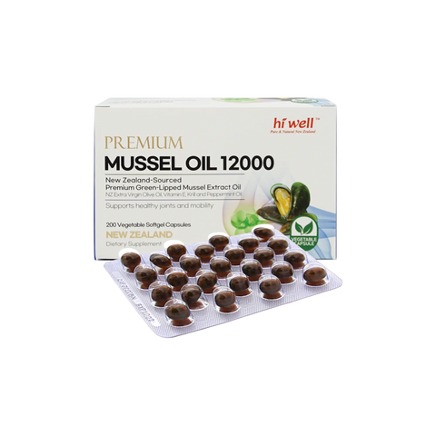Hi Well Premium Mussel Oil 12000 200 Vegetable Softgel Capsules