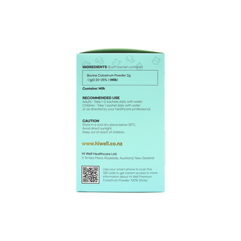 Hi Well Premium Colostrum Powder 100% 60g(2g x 30 Sticks)