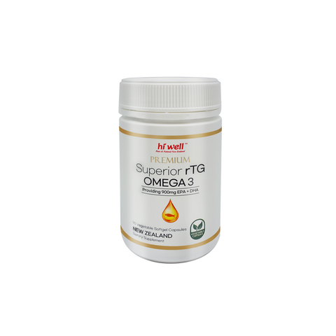 Hi Well Premium Superior rTG Omega 3 90 Vegetable Softgel Capsules