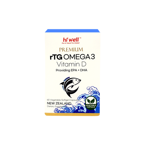 Hi Well Premium Superior rTG Omega 3 60Vegetable Softgel Capsules