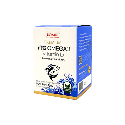Hi Well Premium Superior rTG Omega 3 60Vegetable Softgel Capsules