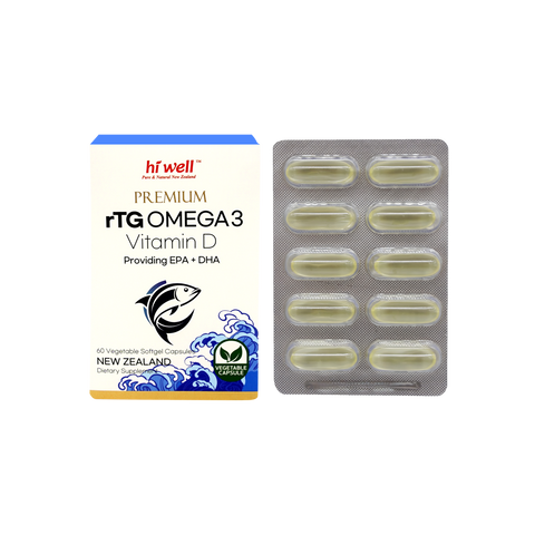 Hi Well Premium Superior rTG Omega 3 60Vegetable Softgel Capsules