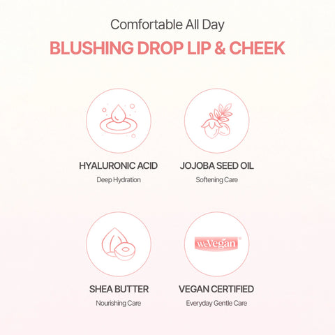 Kissring Blushing Drop Lip And Cheek Rosy Shell (0.8g)