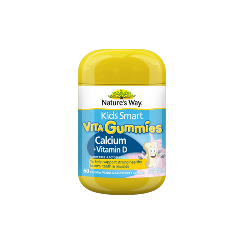 Nature's Way Kids Smart Vita Gummies Calcium + Vitamin D 60 Pastilles Vanilla Raspberry Flavour