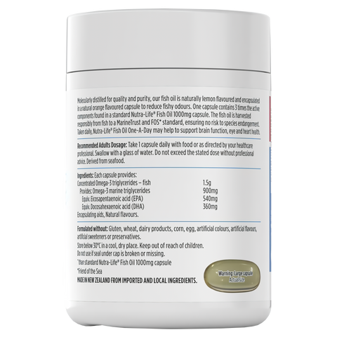 Nutralife Fish Oil One-A-Day Concentrated Odourless 90 Capsules