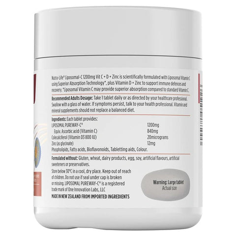 Nutralife Liposomal-C 1200mg 60 film coated tablets
