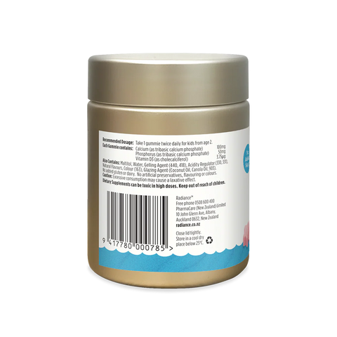 Radiance Kids Calcium + D3 Gummies 60 Strawberry Flavoured Gummies