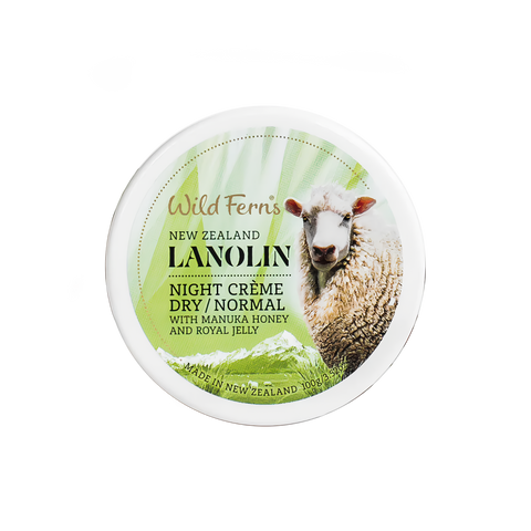 Wild Ferns Lanolin Night Creme - Dry/Normal - with Manuka Honey and Royal Jelly 100g