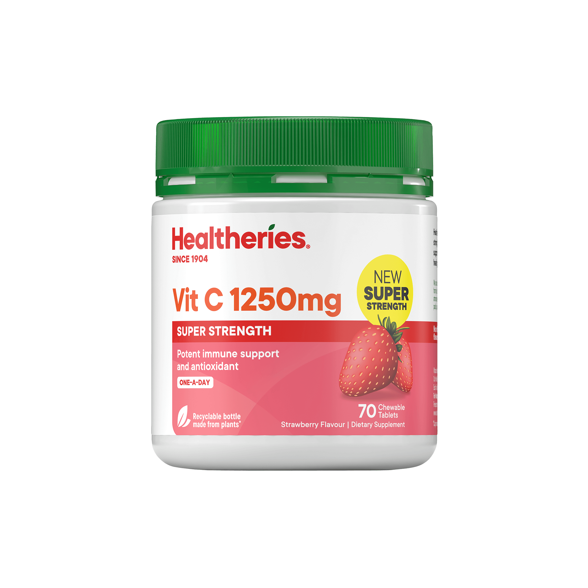 Healtheries Vitamin C 1250mg Strawberry Flavour 70 Chewable Tablets ...