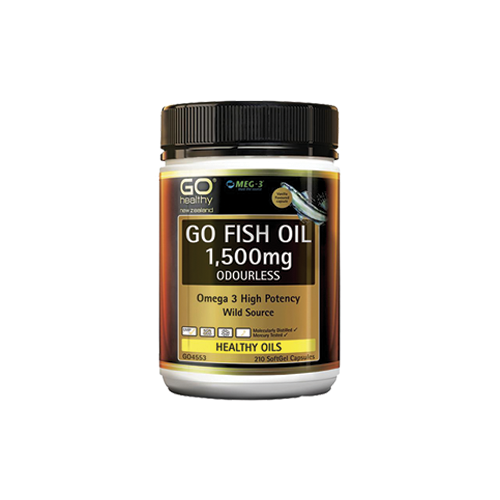 GO healthy Go Fish Oil 1500mg Odourless 210 Soft Gels