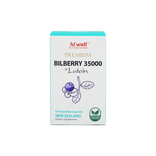 Hi Well Premium Bilberry 35000 + Lutein 60 Vege Capsules