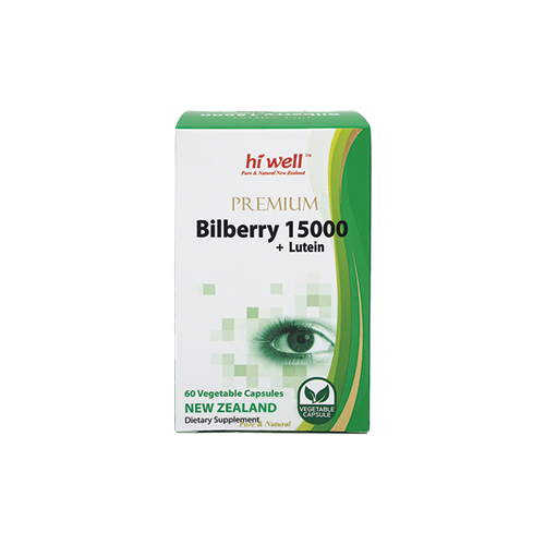 Hi Well Premium Bilberry 15000 + Lutein 60 Vege Capsules