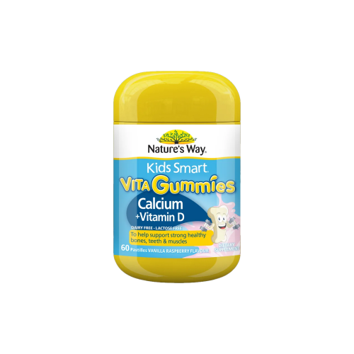 Nature&#039;s Way Kids Smart Vita Gummies Calcium + Vitamin D 60 Pastilles Vanilla Raspberry Flavour